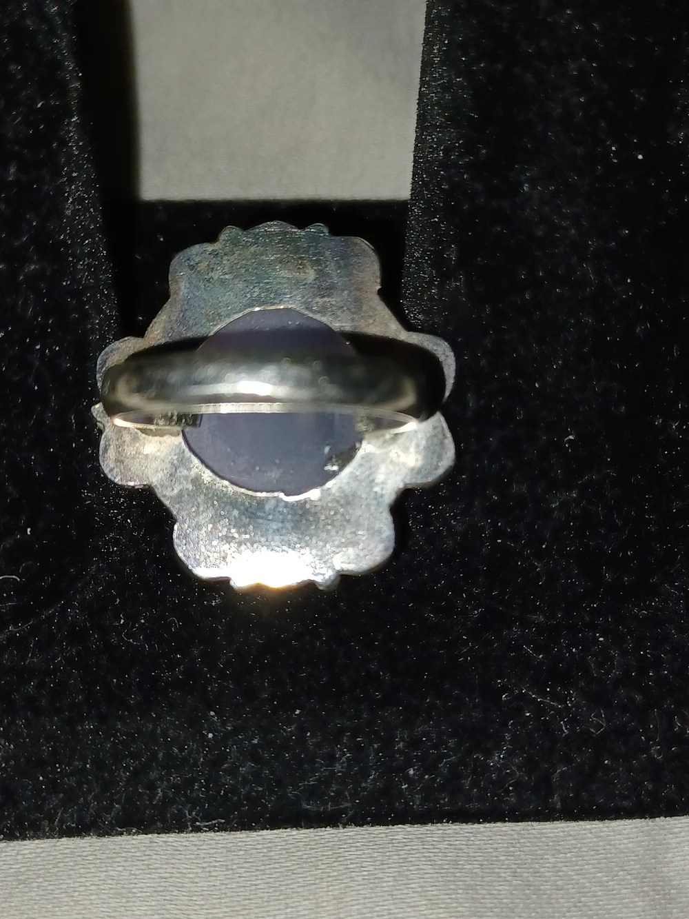 Handcrafted Double Stone Silver Ring - Lavender and Deep Pink Approx Size 5